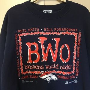 Vintage Denver Broncos Crewneck Broncos World Order Size Large